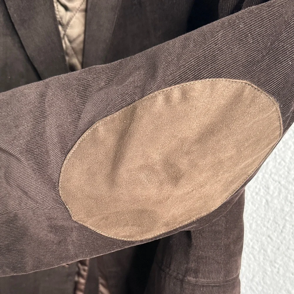 Lauren Ralph Lauren leather button Brown corduroy Blazer  elbow patches size  42
